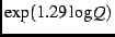 $\displaystyle \exp( 1.29 \log Q )$