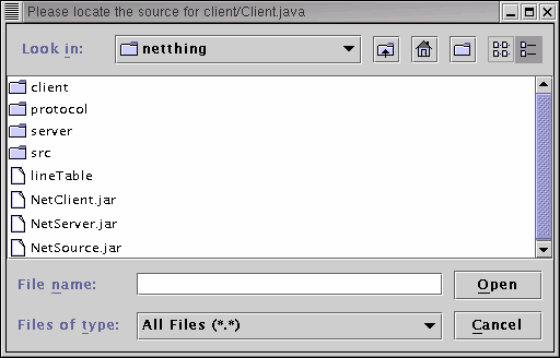 picture of locate source dialog