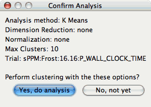 Confirm Clustering Options