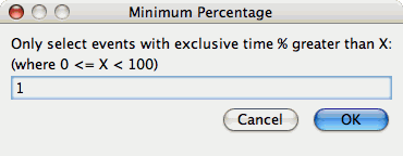 Entering a minimum threshold for exclusive percentage