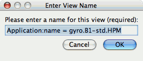 Entering a name for the view